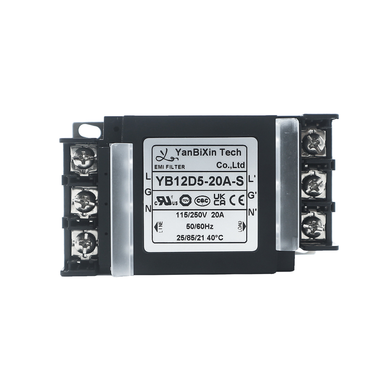YBX Nieuw type enkelfasig filter veilig plastic behuizing EMI/EMC filter met terminal blok dekking