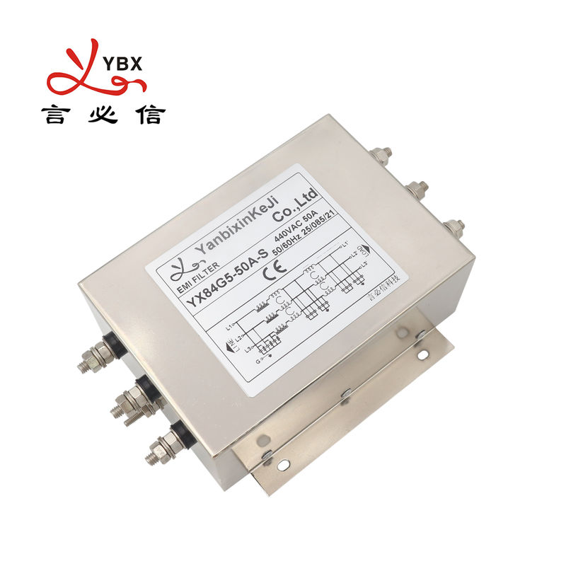 YX84 50A Driefasige drielijnfilter schroefterminal EMI/RFI-filter voor frequentieomzetter