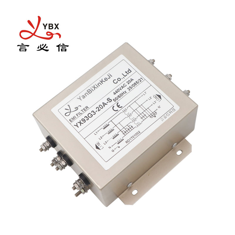 Het Materiaal van de Faseemi filters EMI Power Filter For Military van YX93G3 20A 3