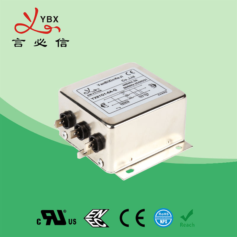 Commerciële 3 Fase Emi 3 het Lawaaifilter 380V 440VAC 3A van de Lijnomschakelaar